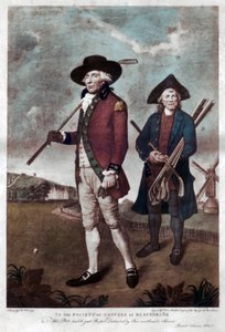 En golfspiller og hans caddie, c1770-c1810.