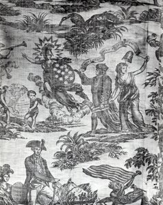 Apotheosis of Franklin (møbelstof) af Valentine Green