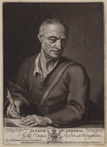 Joseph Carreras, digter og kapellan til Catherine af Braganza (mezzotint) af Valentine Green