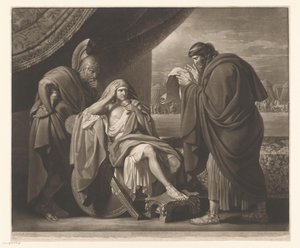 Filip af Acarnania læser et brev til Alexander den Store