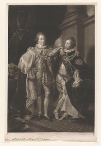 Portræt af George IV og Frederick af York som børn af Valentine Green