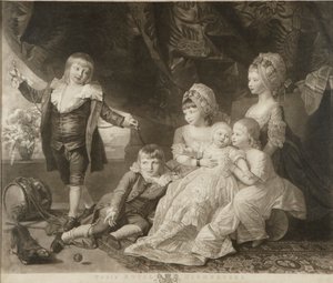 Prinsesse Augusta, Prinsesse Elizabeth, Prins Ernest, Prins Augustus, Prins Adolphus og Prinsesse Mary af Valentine Green