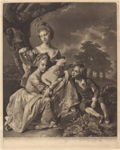 The Wright Family The Bradshaw Children, 1769. af Valentine Green