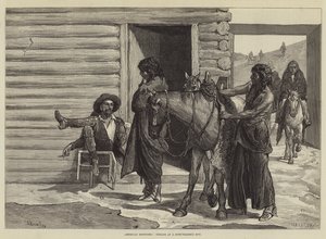 Amerikanske skitser, indianere ved en Hude-Trader