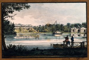 ""Cameron Gallery at the Catherine Palace in Tsarskoye Selo"" af Valerian Platonovich Langer (1799-1870), Litografi, akvarel, ca. 1820, Statens Friluftsmuseum Tsarskoye Selo, Skt. Petersborg af Valerian Platonovich Langer