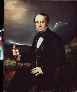 Portræt af Alexandre Sapozhnikov (Portræt af Alexander Sapozhnikov) - Painture af Vasili Andrievich Tropinin (Vasily Tropinine) (1776-1857), huile sur toile af Vasili Andreevich Tropinin