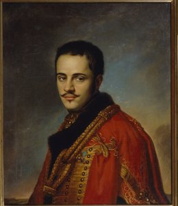 Portræt af Nikolay Nilayevich Raevsky den yngre (1801-1843). (Portræt af N.N. Raevsky den yngre). Maleri af Vasili Andreyevich Tropinin (Vassili Tropinine) (1776-1857), olie på lærred af Vasili Andreevich Tropinin