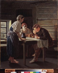 Modtagelse af pilgrimmen. Maleri af Vasili (Vassili) Grigorievich Perov (1834-1882), olie på lærred af Vasili Grigorevich Perov