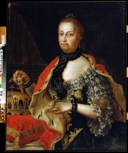 Portræt af kejserinde Maria Theresia af Østrig (1717-1780) (Portræt af kejserinde Maria Theresia af Østrig). Maleri af Vasili Kozmich Berezin (1743-efter 1795). Olie på lærred, 88 x 69 cm af Vasili Kozmich Berezin