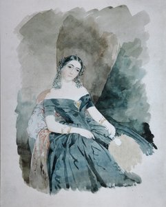 Portræt af Leonilla Ivanovna Baryatinskaya, prinsesse zu Sayn Wittgenstein 1816-1918, 1846 af Vasili Semenovich Sadovnikov