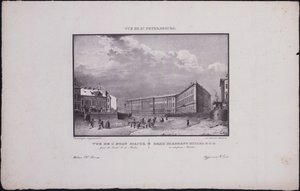 Udsigt over Sankt Petersborg. Generalstabsbygningen på Moika-flodens dæmning, 1833 af Vasili Semenovich Sadovnikov