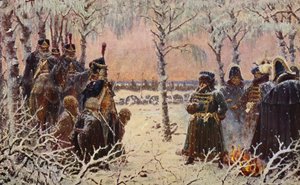 Fanget med våben - Skyd dem (farvelitografi) af Vasili Vasilievich Vereshchagin