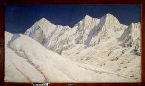 Indien, Sne på Himalaya (Indien, Sne på Himalaya) - Maleri af Vasili Vasilyevich Vereshchagin (Vassili Vereshchagin) (1842-1904), olie på lærred af Vasili Vasilievich Vereshchagin