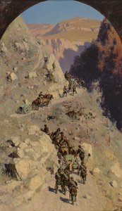 Artilleri i de kaukasiske bjerge, 1883 af Vasilij Dmitrievich Polenov
