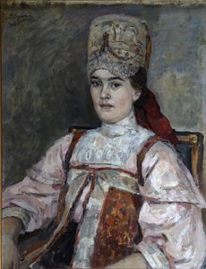 Portræt af Natalia Fyodorovna Matveeva, 1908 af Vasilij Ivanovic Surikov