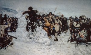 Lumimyrsky linnoituksen päällä af Vasilij Ivanovic Surikov