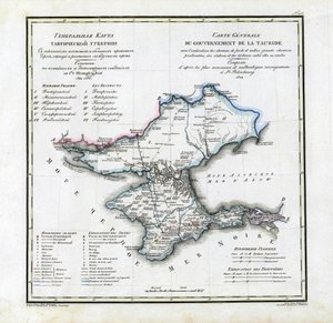 Kort over Taurida Governorate, 1822 af Vasily Petrovich Pyadyshev
