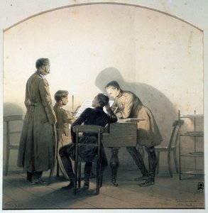 Ved klaveret, 1855