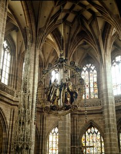 Annunciation Suspended skulptur af Veit Stoss (1455-1533) St. Lawrence Church, Nürnberg, Tyskland af Veit or Wit Stoss