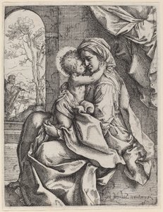 Jomfru og Barn af Ventura Salimbeni after Guido Reni