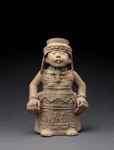 Stående kvindelig billedfigur, 600-900 (terracotta med pigment) af Veracruz Veracruz