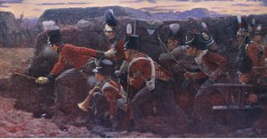 The forlorn hope at Badajos, illustration fra Cassells History of England, 1900-tallet