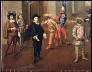 Italienske og franske komikere, der spiller i farcer, 1670 (detaljer) (se også 155316) af Verio