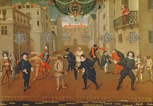 Italienske og franske komikere, der spiller i farcer, 1670 af Verio