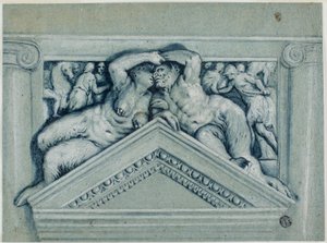 Overdør med Satyr og Satyrinde af Veronese