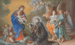 Madonna og barn viser sig for Saint Louis Gonzaga af Veronica Stern