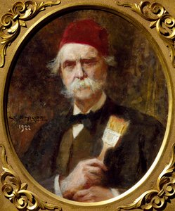Selvportræt af Vespasiano Bignami (1841-1929), olie på lærred, 55x62 cm