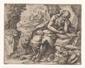 Sankt Hieronymus i ørkenen af Vespasiano Strada (attributed to)