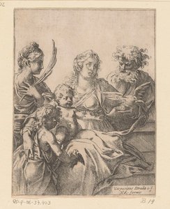 Hellig familie med Johannes Døberen og Elizabeth