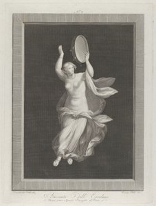 En delvis nøgen bacchante, der spiller en tamburin, ca. 1795-1820 af Vicenzo Feoli