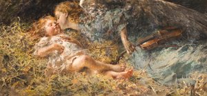Musikerengelen Maleri af Vincenzo Irolli (1860-1949) 1900 privat samling