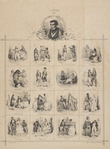 Augustin-Eugène Scribe med tegn, 1800-tallet. af Victor Adam