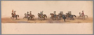 Historisk procession ved det andet hundrede år for Utrecht University of Applied Sciences, 1836 (plade 2) De hollandske hæres anløb til Oostende, 3. juli 1600, dagen efter sejren ved Nieuwpoort; ifølge den udklædte fremstilling givet af H H Student af Victor Adam