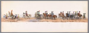 Historisk procession ved det andet hundrede år for Utrecht University of Applied Sciences, 1836 (plade 8) De hollandske hæres anløb til Oostende, 3. juli 1600, dagen efter sejren ved Nieuwpoort; ifølge den udklædte fremstilling givet af H H Student af Victor Adam