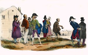 Martin, boldspilleren. I "" Album Grotesque, Choices of Outstanding Types", illustrationer af Victor Adam, Paris, omkring 1850. af Victor Adam
