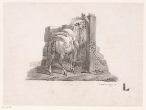 Undersøgelse af en hest i en stald af Victor Adam