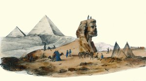 Den franske oberst i Egypten. i "" Album Grotesque, Choices of Remarkable Types", illustrationer af Victor Adam, Paris, omkring 1850. af Victor Adam