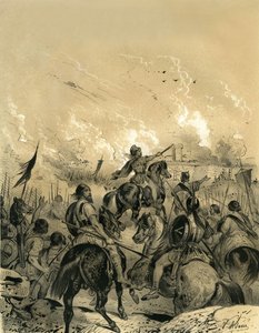 Gallerne indtog Rom efter slaget ved Allia i 390. Gravering af Victor Adam (1801-1866) i bogen "France in the Middle Ages" udgivet af Ardant-brødrene i midten af det 19. århundrede. af Victor Adam