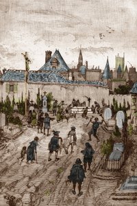 Jansenist-konvulsionær (eller Saint Medard) (værker af kramper) i det 18. århundrede: "" de syge og svagelige går til kirkegården i Saint-Medard (hvor er diakon Francois Paris
