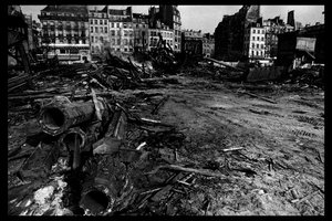 Nedrivning af det centrale marked i Paris, i august 1971 (s/h foto)