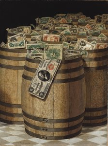 Barrels of Money (olie på lærred)