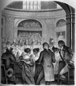 Modtagelse af Abbe Jean Sibrake (Jean-Sibrakes) (Siffrein) Maury (1746-1817) på Academy Francaise i 1785 - Gravering af Franck af Victor Franck