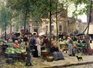 Torvet foran Les Halles, 1880
