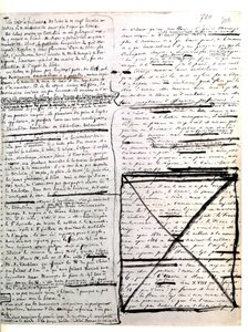 Autografisk side af "Les Miserables" af Hugo. 1845-1861 (dokumenter (breve)) af Victor Hugo