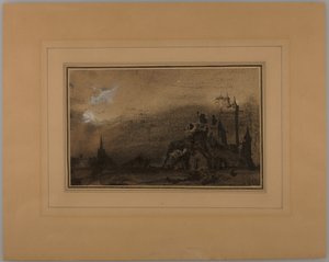 Landskab med et slot af Victor Hugo
