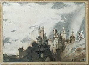 Le gay chateau (pen og lavering)